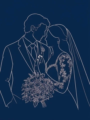 Desenho em traço do casal